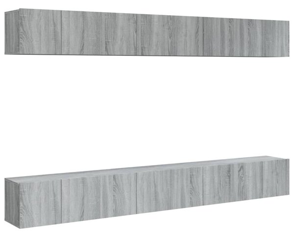8 db szürke sonoma színű szerelt fa TV-szekrény 60 x 30 x 30 cm