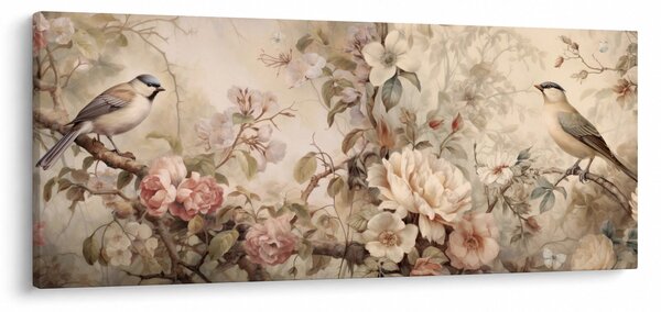 Kép - Vintage madár festmény (120x50 cm)