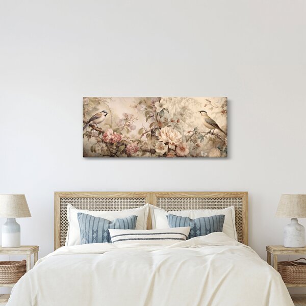 Kép - Vintage madár festmény (120x50 cm)