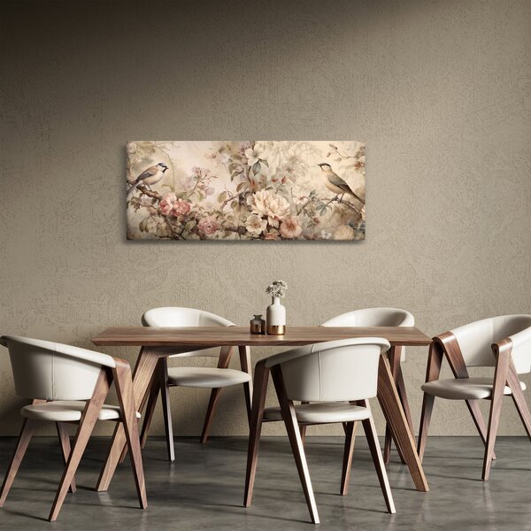 Kép - Vintage madár festmény (120x50 cm)