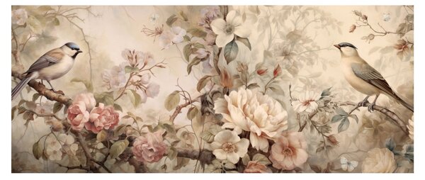 Kép - Vintage madár festmény (120x50 cm)