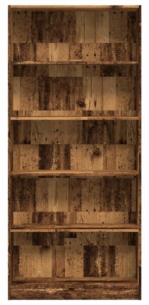 Antik fa színű szerelt fa könyvespolc 80 x 24 x 176 cm
