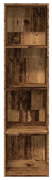 Antik fa színű szerelt fa könyvespolc 40 x 30 x 152 cm