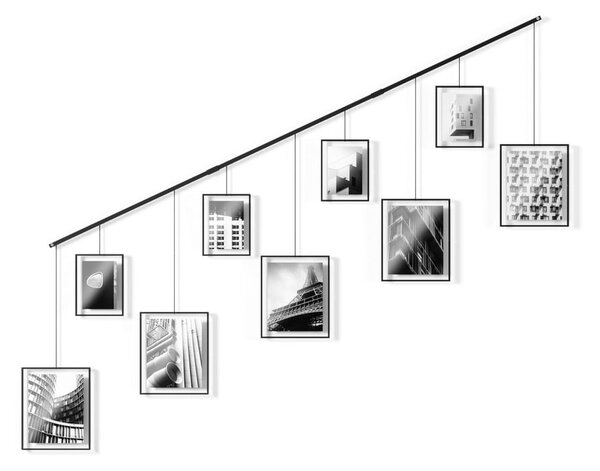Fekete fém fali képkeret szett 9 db-os 223x77,5 cm Exhibit – Umbra