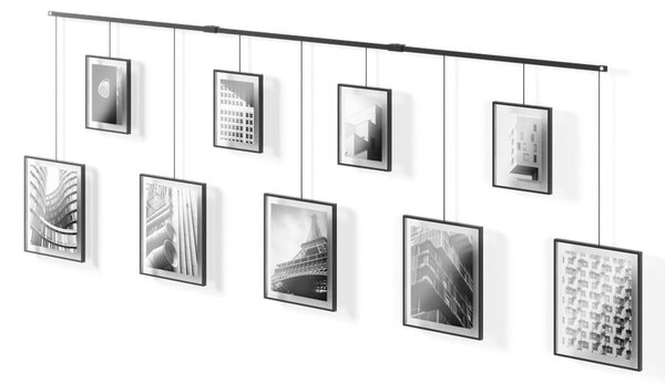 Fekete fém fali képkeret szett 9 db-os 223x77,5 cm Exhibit – Umbra