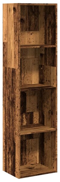 Antik fa színű szerelt fa könyvespolc 40 x 30 x 152 cm