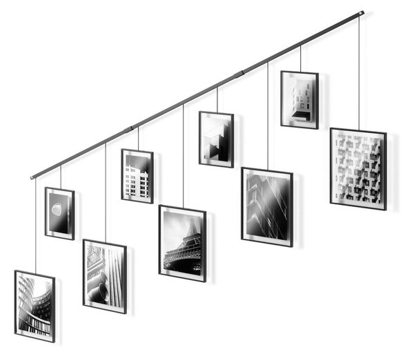 Fekete fém fali képkeret szett 9 db-os 223x77,5 cm Exhibit – Umbra