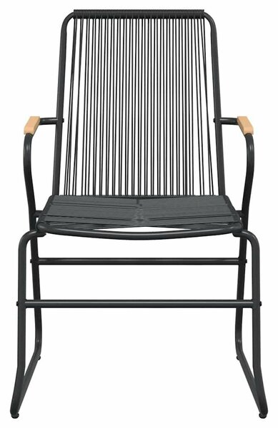 3 részes fekete pvc rattan kerti étkezőgarnitúra