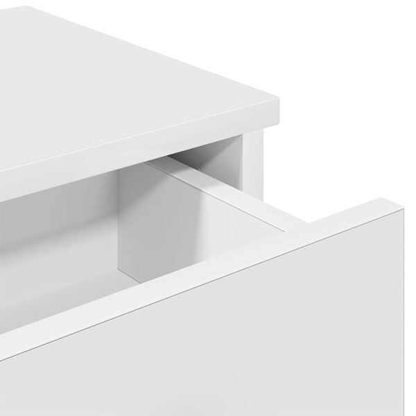 Falipolc fiókokkal fehér 60x28x15 cm műszaki fa