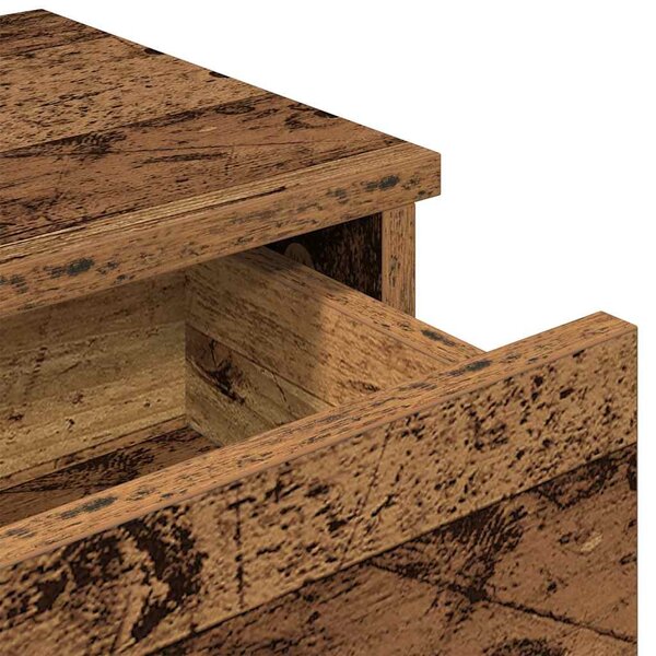Falipolc fiókokkal régi fa 80x31x17 cm műszaki fa