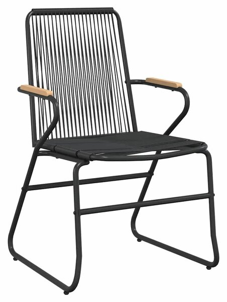3 részes fekete pvc rattan kerti étkezőgarnitúra