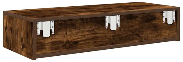 Falipolc fiókokkal füstölt tölgy 80x33x17 cm műszaki fa