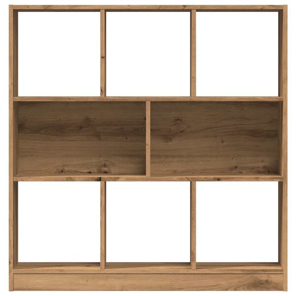 Kézműves tölgy színű szerelt fa könyvszekrény 97,5x29,5x100 cm