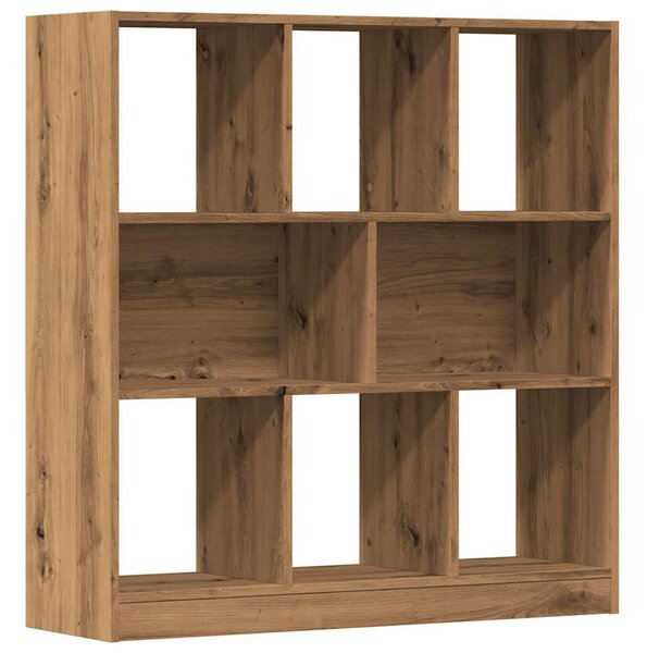 Kézműves tölgy színű szerelt fa könyvszekrény 97,5x29,5x100 cm