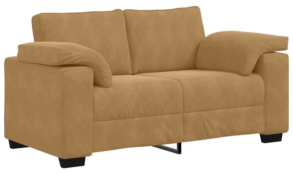 Barna bársony loveseat kanapé 160x77x82 cm