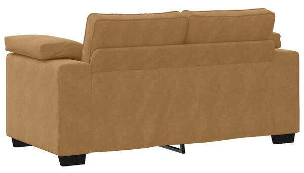 Barna bársony loveseat kanapé 160x77x82 cm