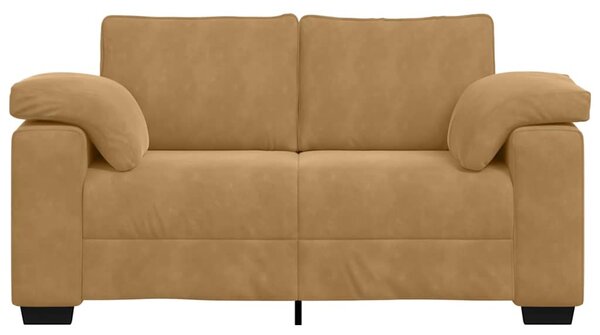 Barna bársony loveseat kanapé 160x77x82 cm