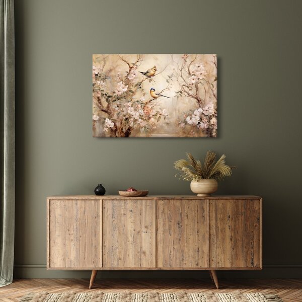 Kép - Vintage madár festmény II. (90x60 cm)