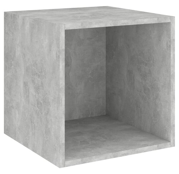 Betonszürke szerelt fa fali szekrény 37 x 37 x 37 cm