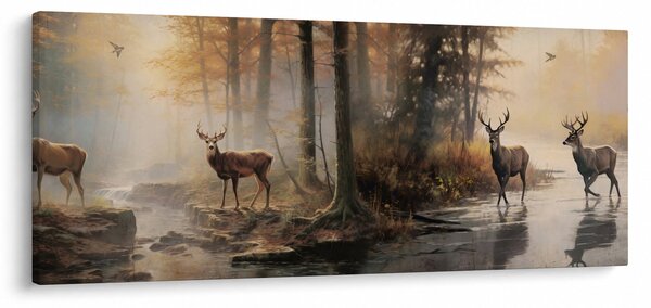 Kép - Vintage vadvilág festmény (120x50 cm)