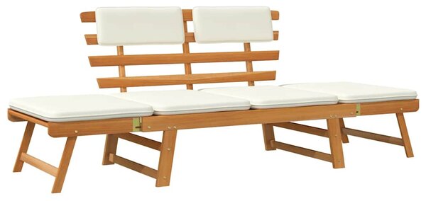 2 az 1-ben tömör akácfa kerti pad párnákkal 190 cm
