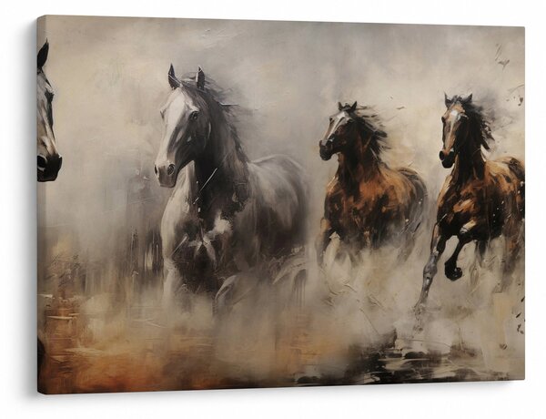 Kép - Olajfestmény lovakról (70x50 cm)