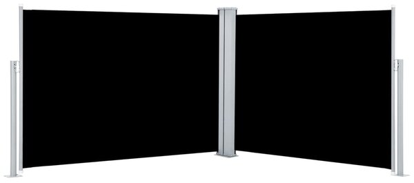 Fekete behúzható oldalsó napellenző 120 x 1000 cm