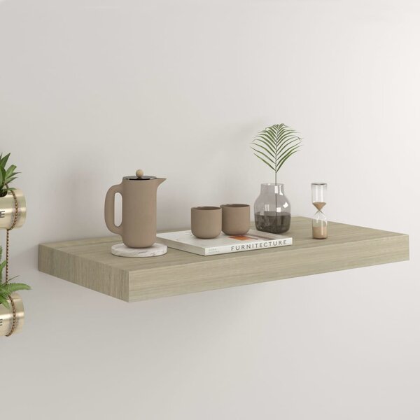 Tölgyszínű MDF lebegő fali polc 50 x 23 x 3,8 cm