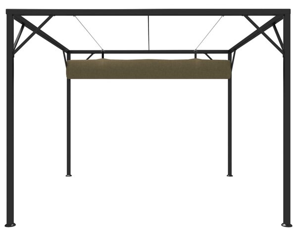 Tópszínű kerti pavilon behúzható tetővel 3 x 3 m 180 g/m²
