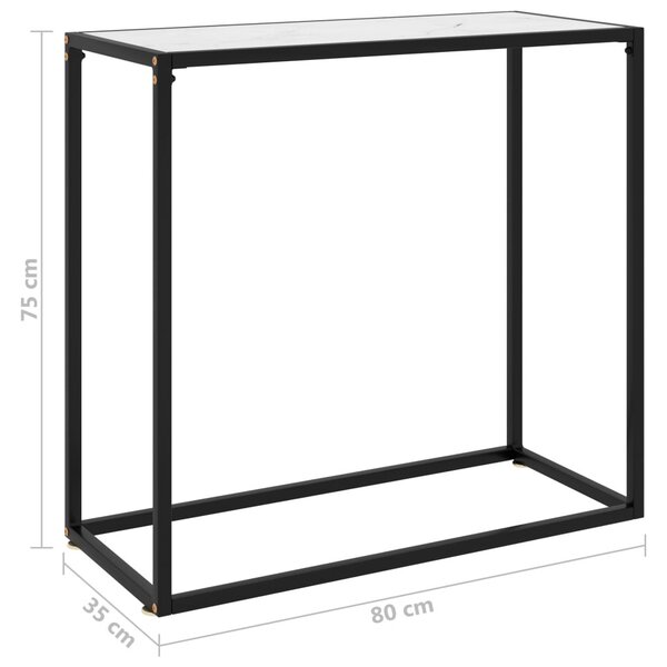 Fehér edzett üveg tálalóasztal 80 x 35 x 75 cm