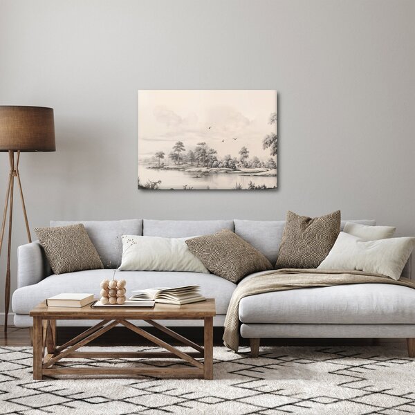 Kép - Vintage tájkép rajz (70x50 cm)