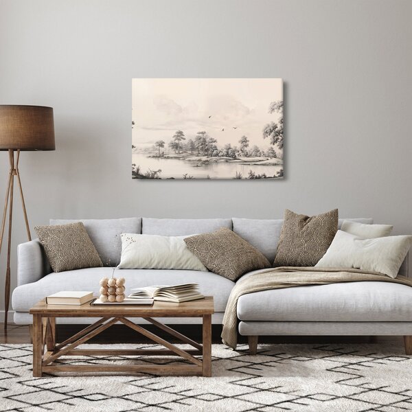 Kép - Vintage tájkép rajz (90x60 cm)