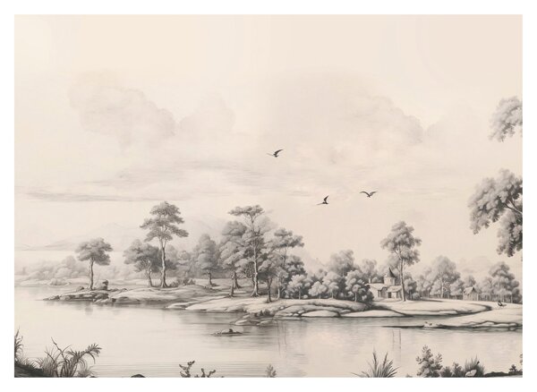 Kép - Vintage tájkép rajz (70x50 cm)
