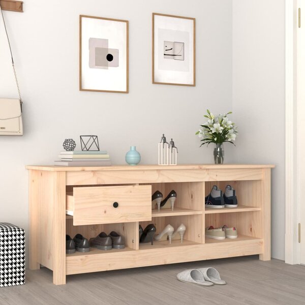 Tömör fenyőfa cipősszekrény 110 x 38 x 45,5 cm