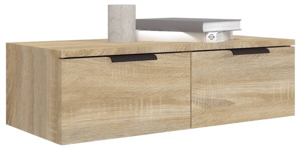 2 db sonoma tölgyszínű szerelt fa fali szekrény 68x30x20 cm