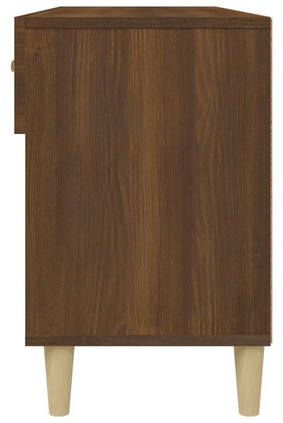 Barna tölgyszínű szerelt fa cipősszekrény 102 x 35 x 55 cm