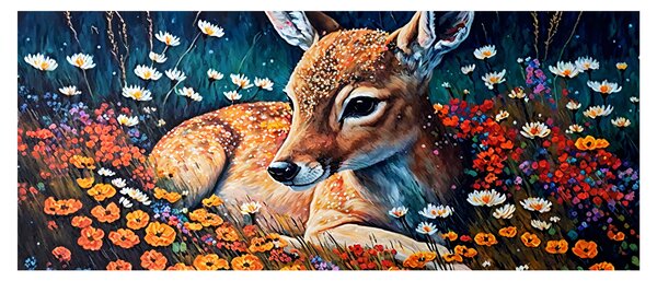 Kép - Festett szarvas (120x50 cm)