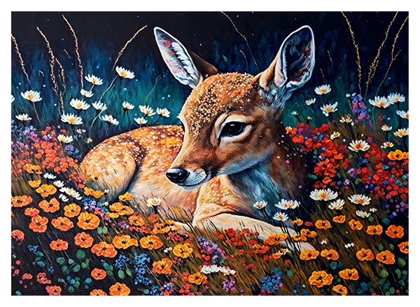 Kép - Festett szarvas (70x50 cm)
