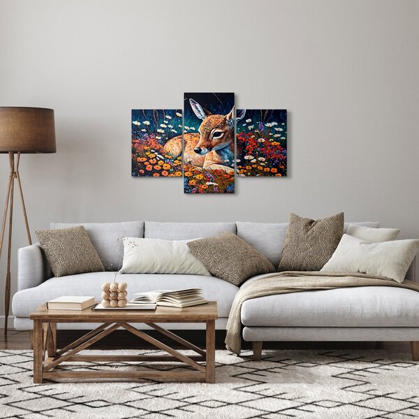 Kép - Festett szarvas (90x60 cm)