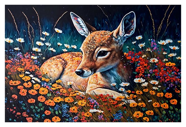 Kép - Festett szarvas (90x60 cm)