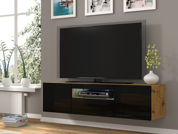 TV asztal/szekrény Aurora (artisan tölgy + fekete)