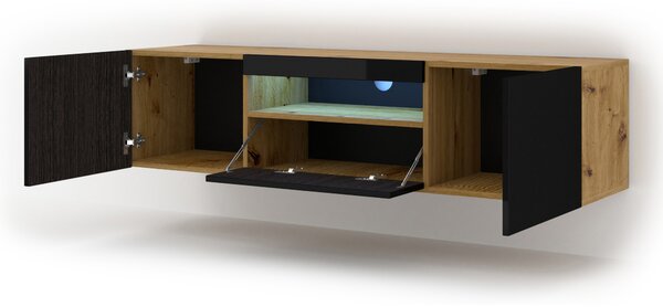 TV asztal/szekrény Aurora (artisan tölgy + fekete)