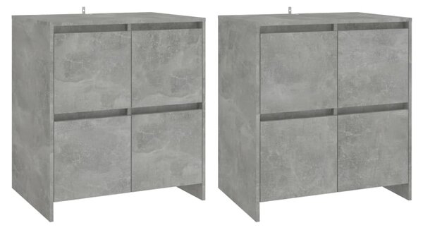 2 db betonszürke forgácslap tálalószekrény 70 x 41 x 75 cm