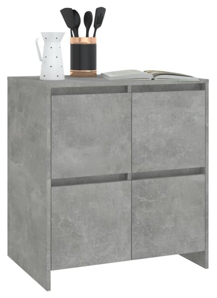2 db betonszürke forgácslap tálalószekrény 70 x 41 x 75 cm