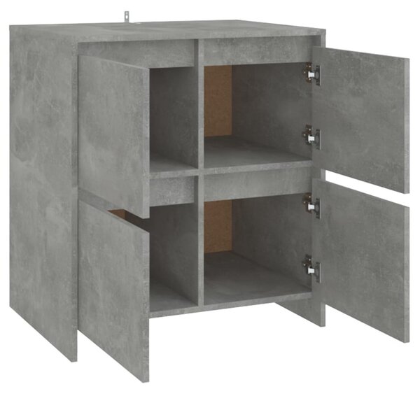 2 db betonszürke forgácslap tálalószekrény 70 x 41 x 75 cm