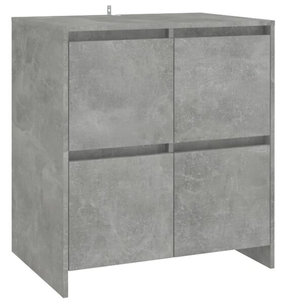 2 db betonszürke forgácslap tálalószekrény 70 x 41 x 75 cm