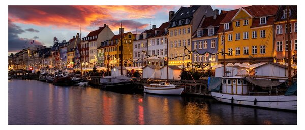 Kép - Nyhavn, Koppenhága (120x50 cm)