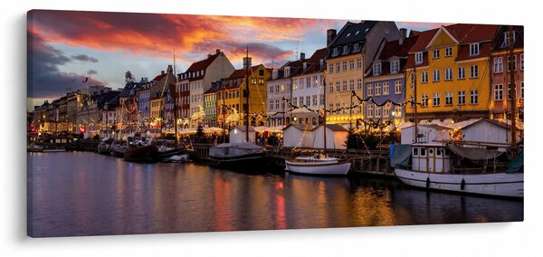 Kép - Nyhavn, Koppenhága (120x50 cm)