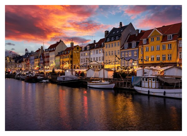 Kép - Nyhavn, Koppenhága (70x50 cm)