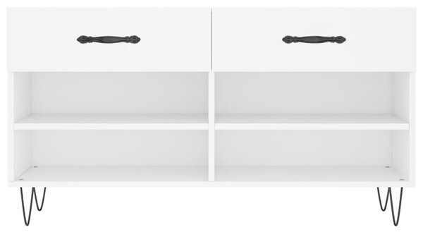 Fehér szerelt fa cipőpolc 102x35x55 cm